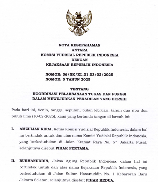 Cover KOORDINASI PELAKSANAAN TUGAS DAN FUNGSI DALAM MEWUJUDKAN PERADILAN YANG BERSIH_KOMISI YUDISIAL