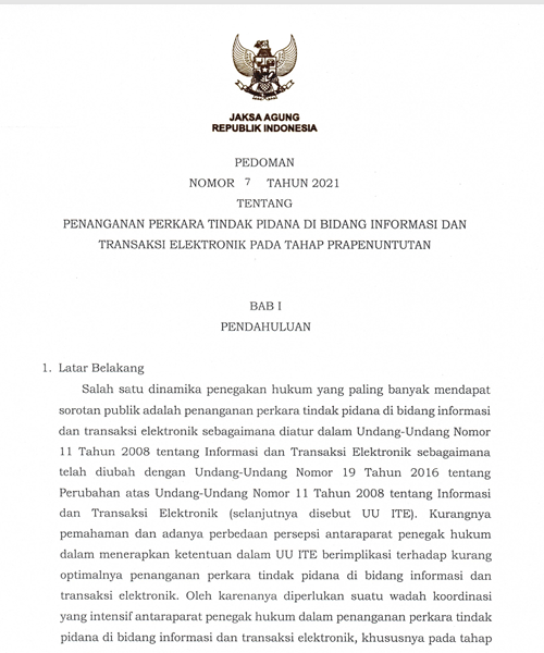 Cover PENANGANAN PERKARA TINDAK PIDANA DI BIDANG INFORMASI DAN TRANSAKSI ELEKTRONIK PADA TAHAP PRAPENUNTUTAN