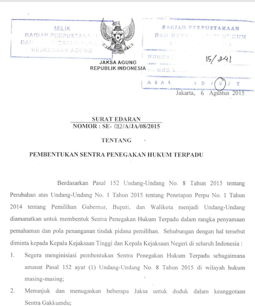 Cover PEMBENTUKAN SENTRA PENEGAKAN HUKUM TERPADU