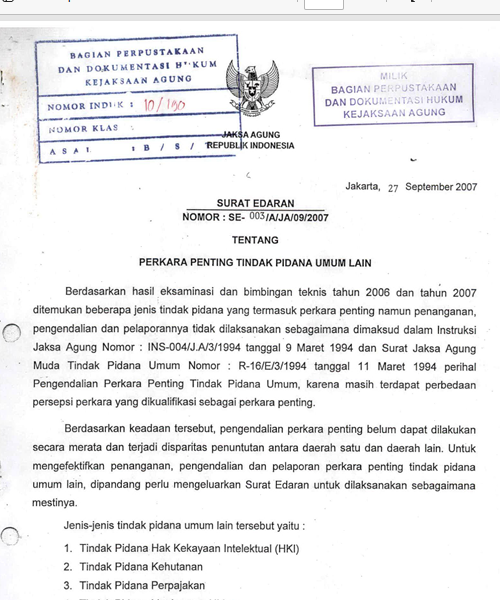 Cover PERKARA PENTING TINDAK PIDANA UMUM LAIN