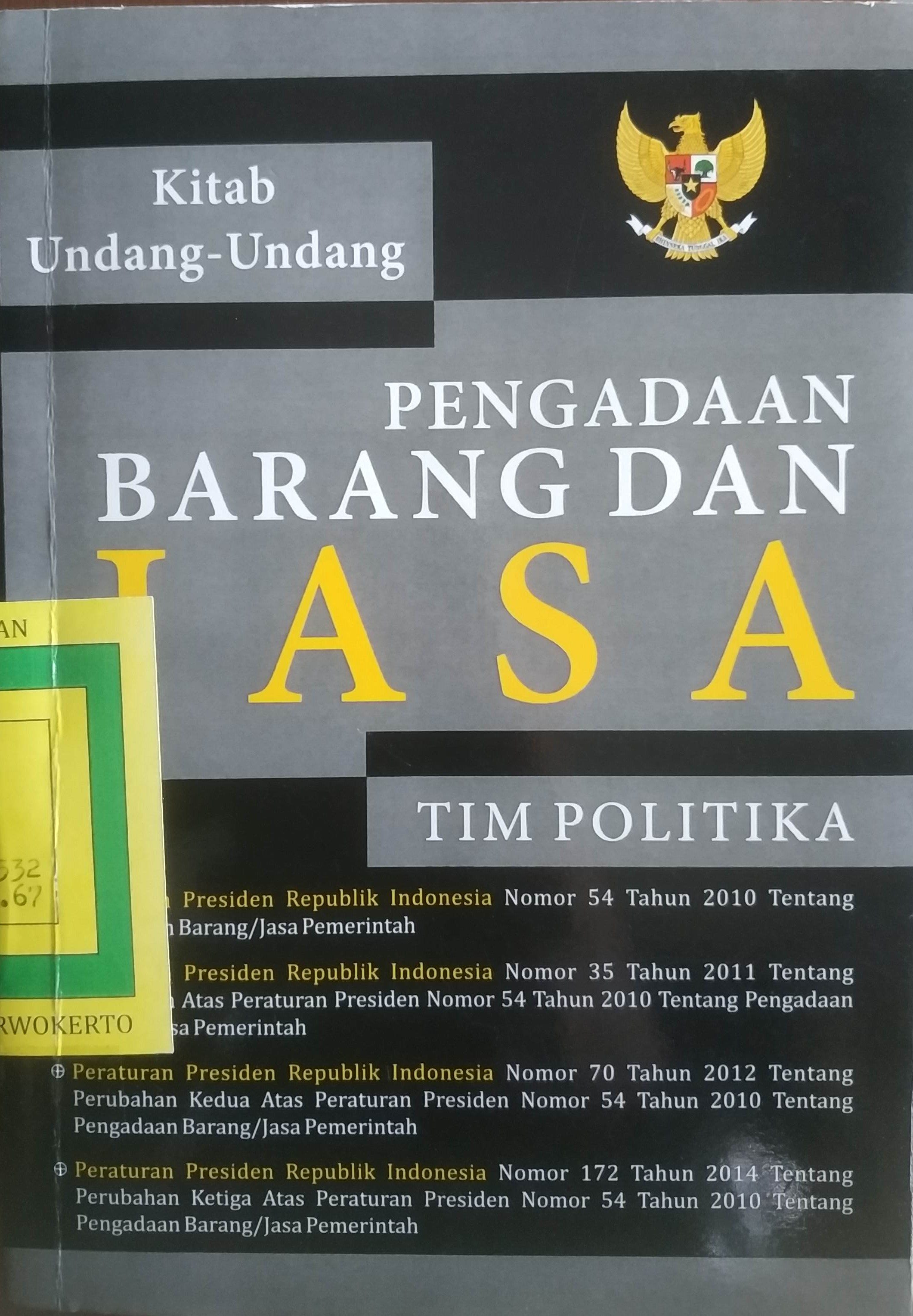 Cover Kitab Undang-undang Pengadaan Barang dan Jasa