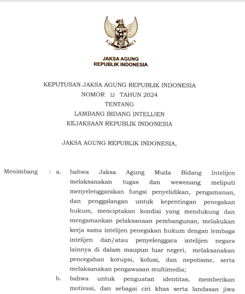 Cover LAMBANG BIDANG INTELIJEN KEJAKSAAN REPUBLIK INDONESIA
