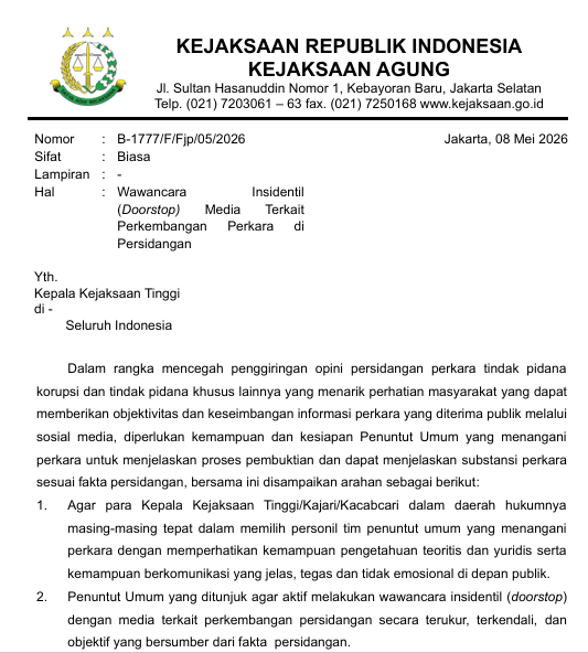 Cover Wawancara Insidentil (Doorstop) Media Terkait Perkembangan Perkara di Persidangan