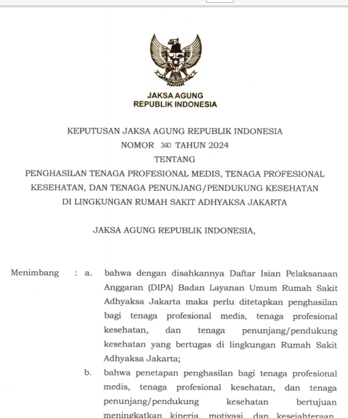 Cover PENGHASILAN TENAGA PROFESIONAL MEDIS, TENAGA PROFESIONAL KESEHATAN, DAN TENAGA PENUNJANG-PENDUKUNG KESEHATAN DI LINGKUNGAN RUMAH SAKIT ADHYAKSA JAKARTA