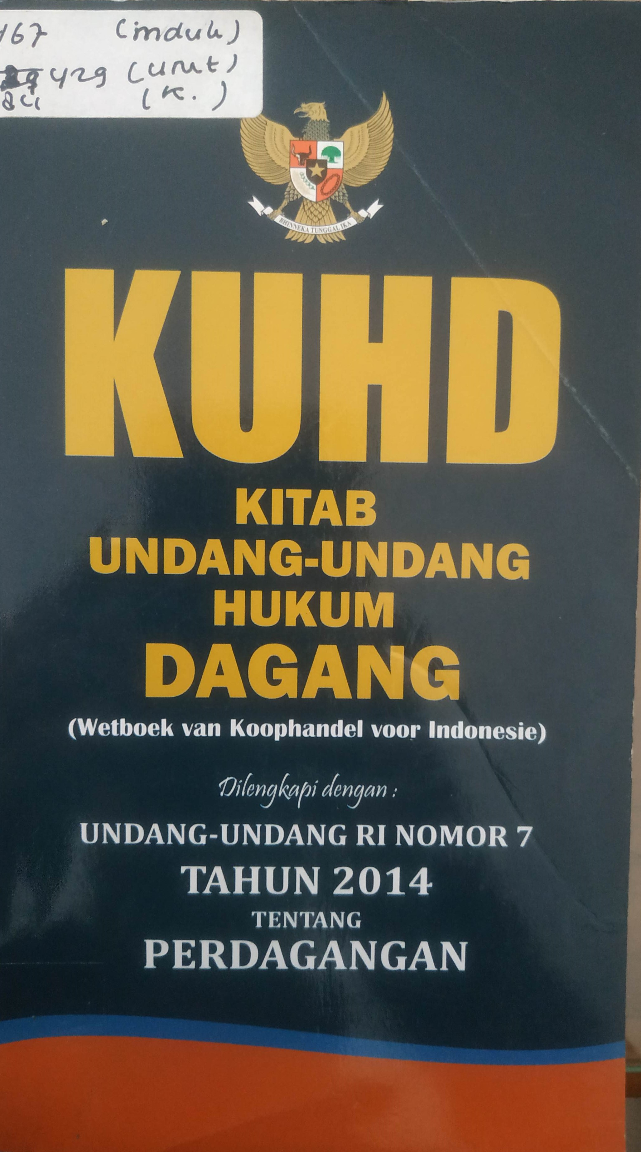 Cover KUHD: Kitab Undang-Undang Hukum Dagang
