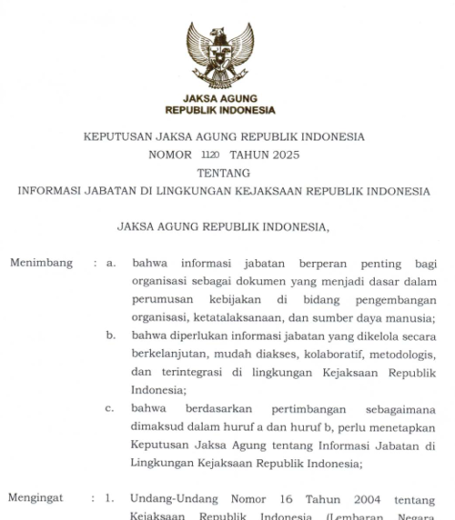 Cover INFORMASI JABATAN DI LINGKUNGAN KEJAKSAAN RI