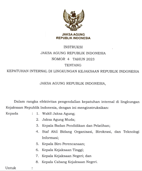 Cover KEPATUHAN INTERNAL DI LINGKUNGAN KEJAKSAAN REPUBLIK INDONESIA
