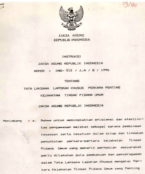 Cover TATA LAKSANA LAPORAN KHUSUS PERKARA PENTING KEJAHATAN TINDAK PIDANA UMUM