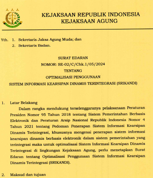 Cover OPTIMALISASI PENGGUNAAN SISTEM INFORMASI KEARSIPAN DINAMIS TERINTEGRASI (SRIKANDI)