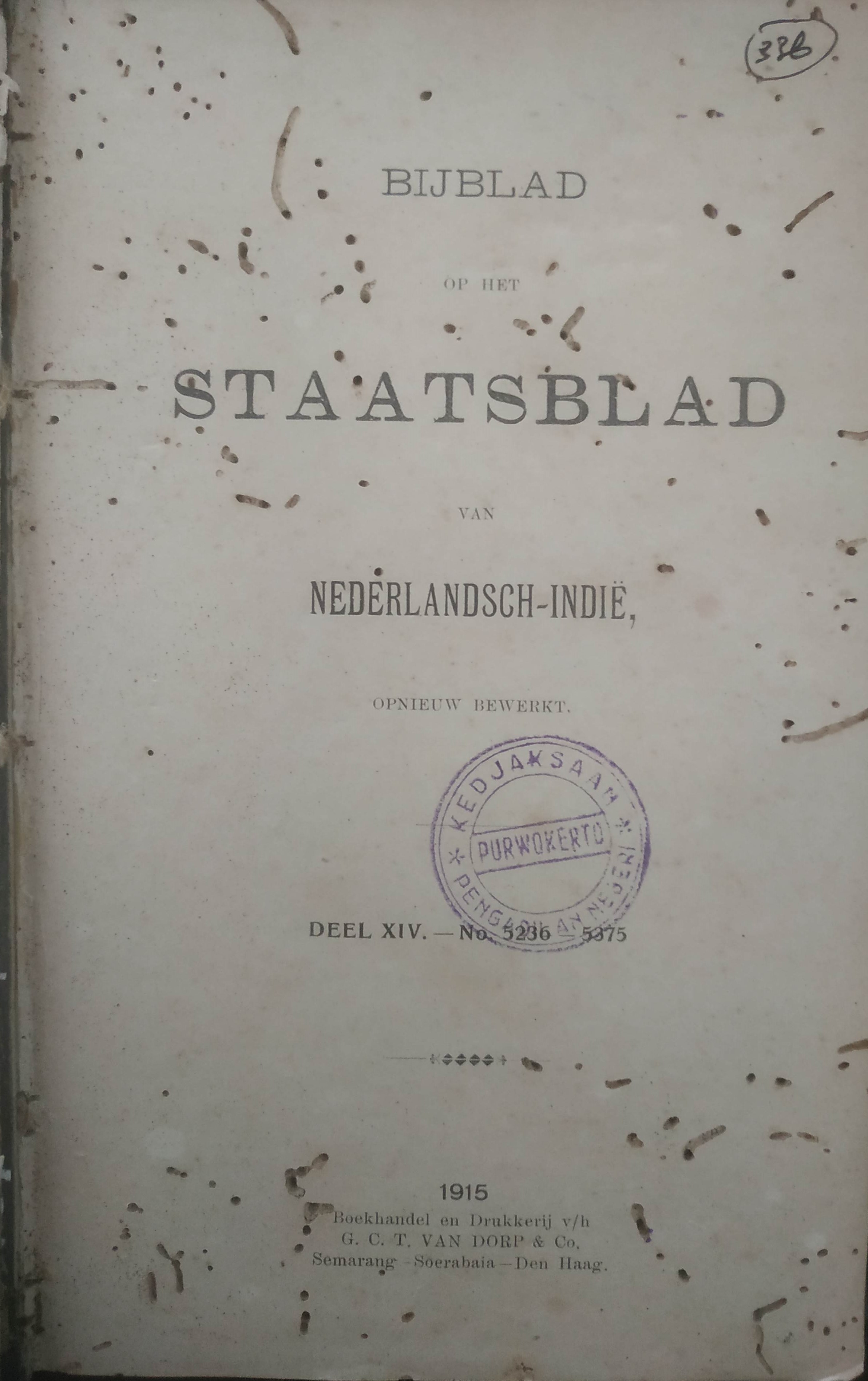 Cover BijBlad op het staatsblad 1915 Deel XIV-No.5236-5375