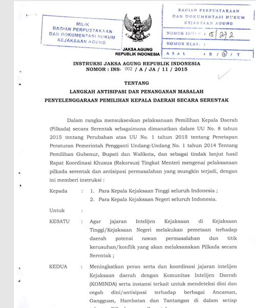 Cover LANGKAH ANTISIPASI DAN PENANGANAN MASALAH PENYELENGGARAAN PEMILIHAN KEPALA DAERAH SECARA SERENTAK