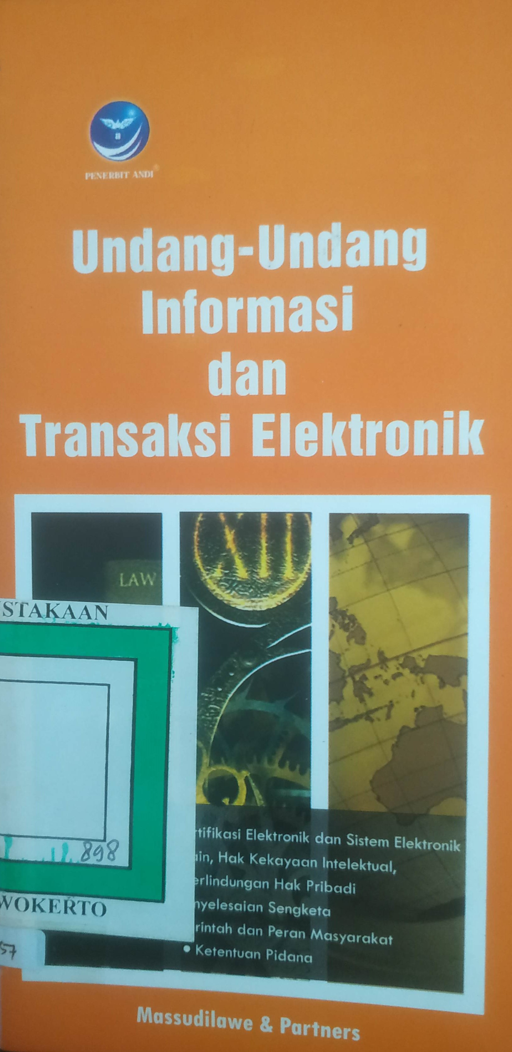 Cover Undang–undang Informasi dan Transaksi Elektronika