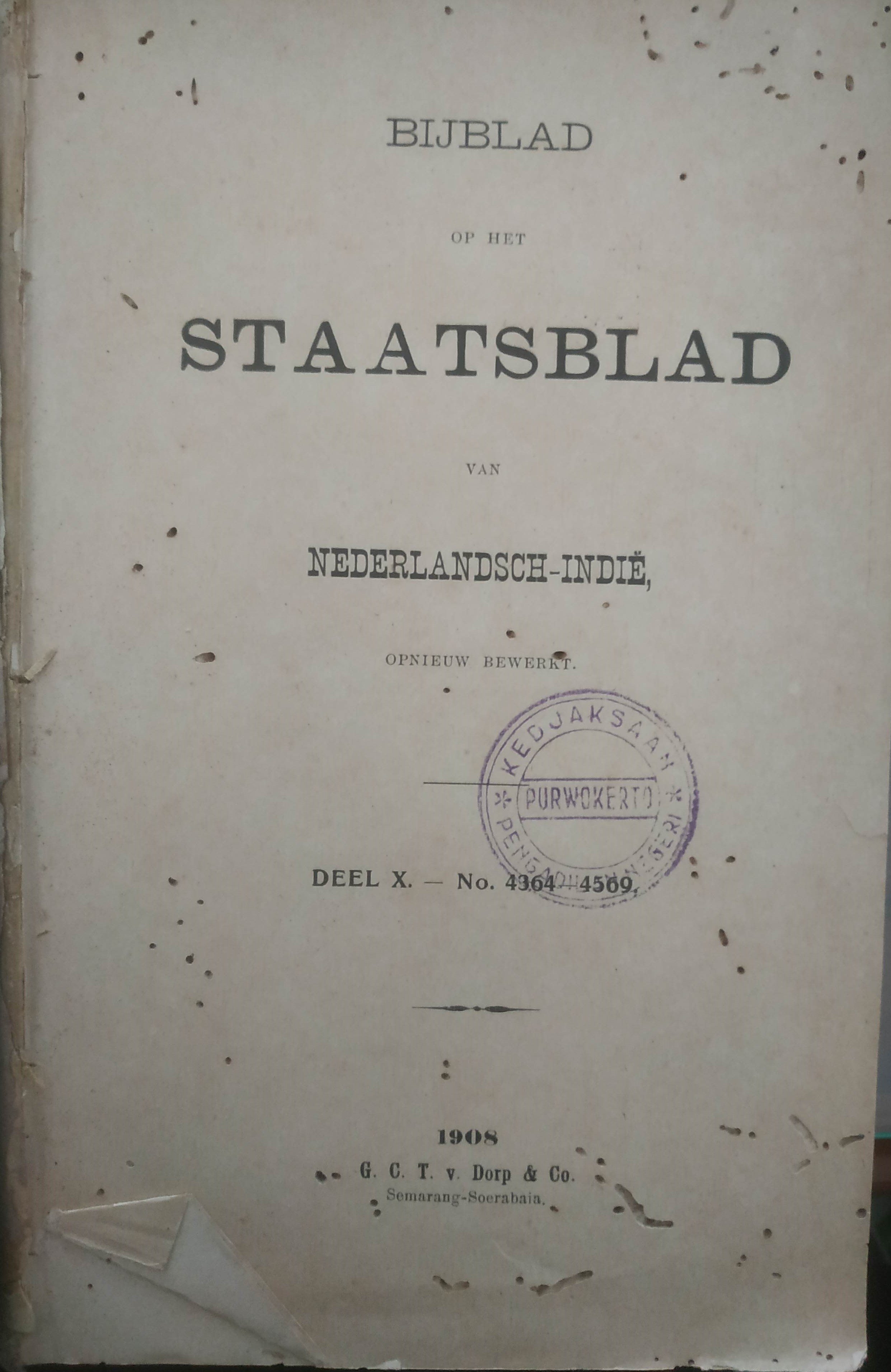 Cover BijBlad op het staatsblad 1906 Deel X-No.4364-4509
