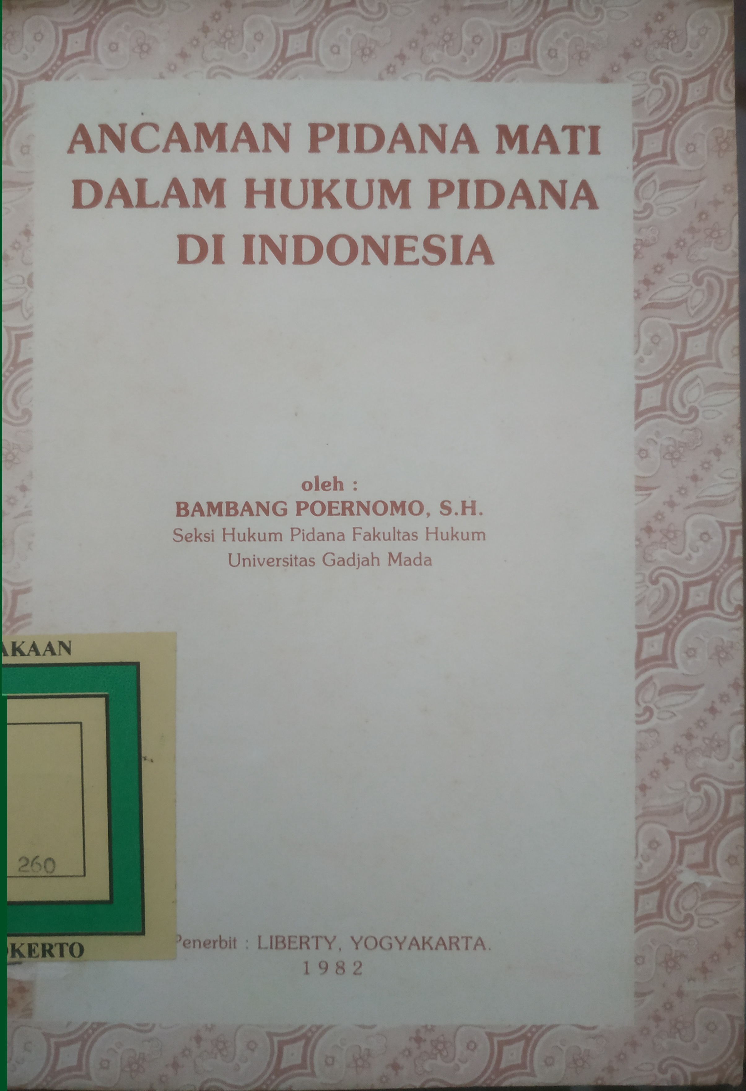 Cover Ancaman Pidana Mati Dalam Hukum Pidana Di Indonesia