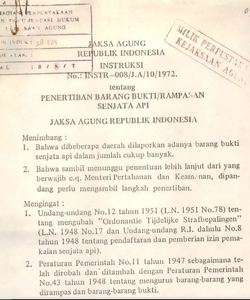 Cover PENERTIBAN BARANG BUKTI ATAU RAMPASAN SENJATA API