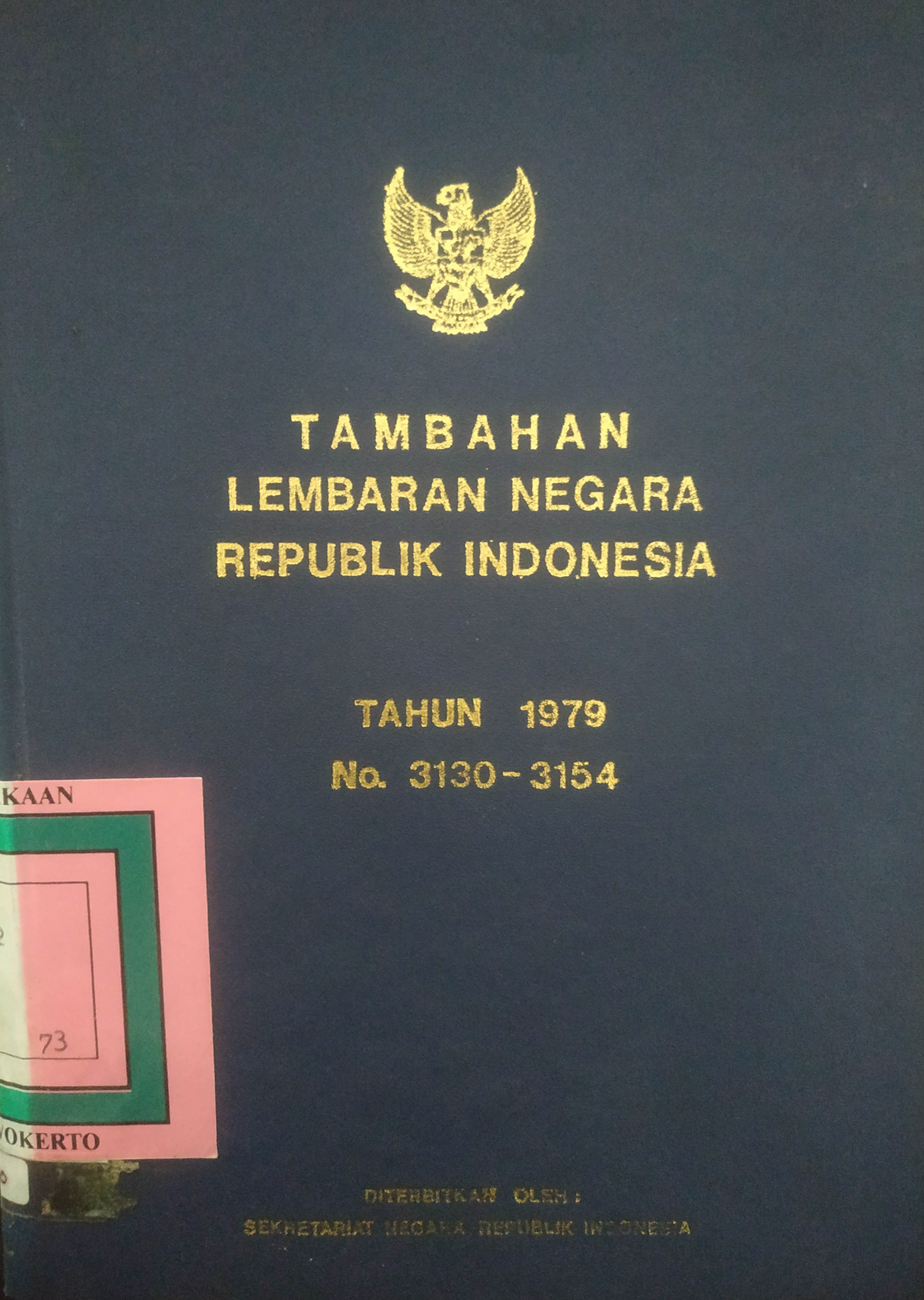 Cover Tambahan Lembaran Negara  Republik Indonesia Tahun 1979 No. 3130-3154