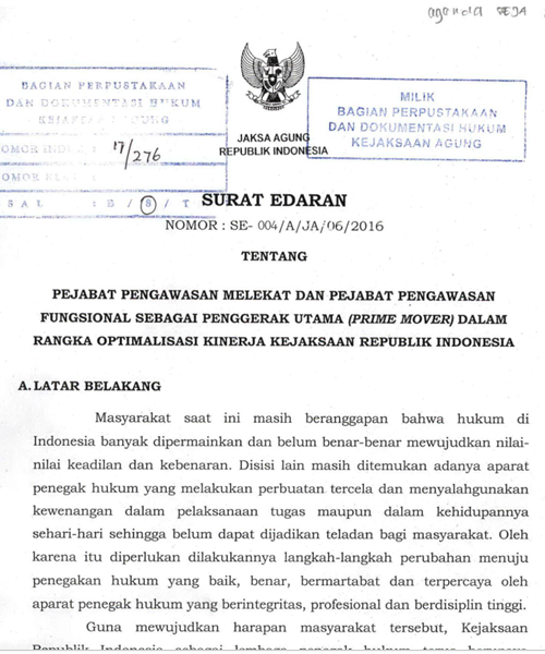 Cover PEJABAT PENGAWASAN MELEKAT DAN PEJABAT PENGAWASAN FUNGSIONAL SEBAGAI PENGGERAK UTAMA  DALAM RANGKA OPTIMALISASI KINERJA KEJAKSAAN REPUBLIK INDONESIA