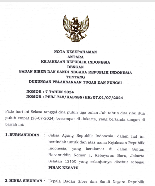 Cover BADAN SIBER DAN SANDI NEGARA REPUBLIK INDONESIA_KEJAKSAAN DENGAN BSSN