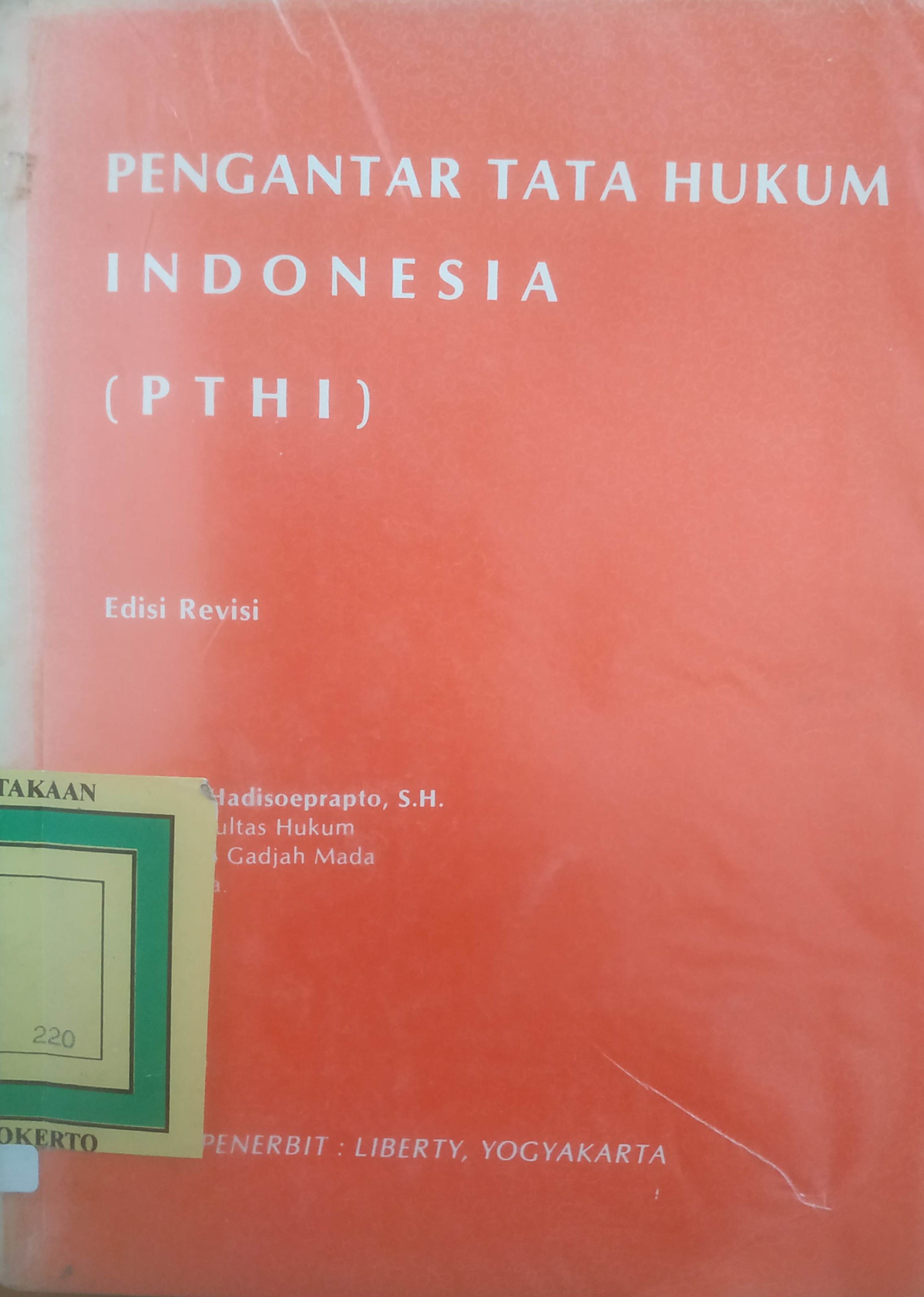 Cover Pengantar tata Hukum Indonesia (PTHI)