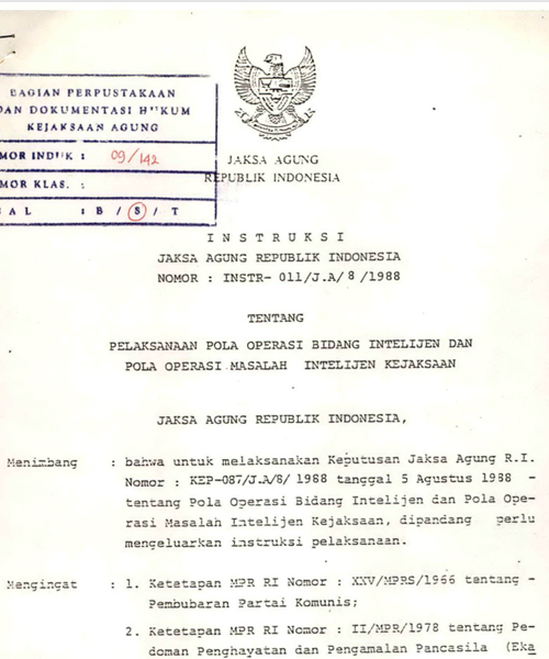 Cover PELAKSANAAN POLA OPERASI BIDANG INTELIJEN DAN POLA OPERASI MASALAH INTELIJEN KEJAKSAAN