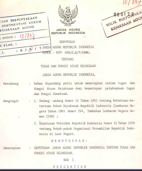 Cover TUGAS DAN FUNGSI ATASE KEJAKSAAN