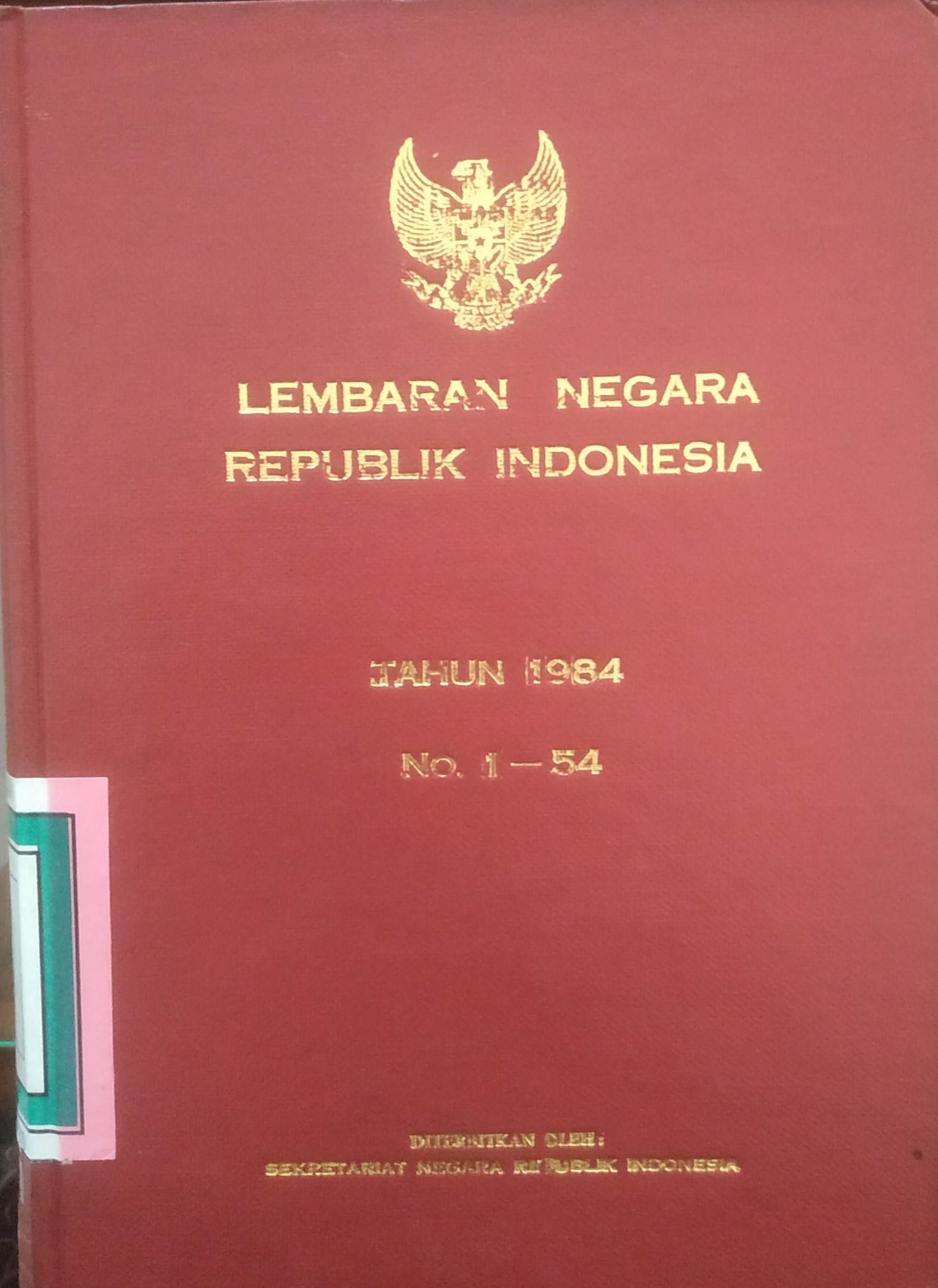 Cover Lembaran Negara Republik Indonesia Tahun 1984 No. 1-54