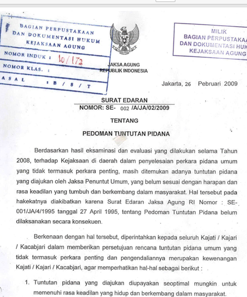 Cover PENGENDALIAN RENCANA TUNTUTAN PIDANA PERKARA PENTING TINDAK PIDANA UMUM