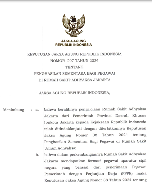 Cover PENGHASILAN SEMENTARA BAGI PEGAWAI DI RUMAH SAKIT ADHYAKSA