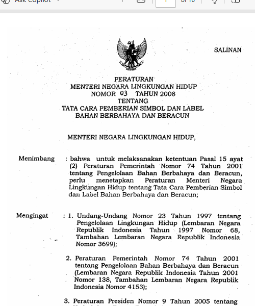 Cover Tata Cara Pemberian Simbol dan Label Bahan Berbahaya dan Beracun