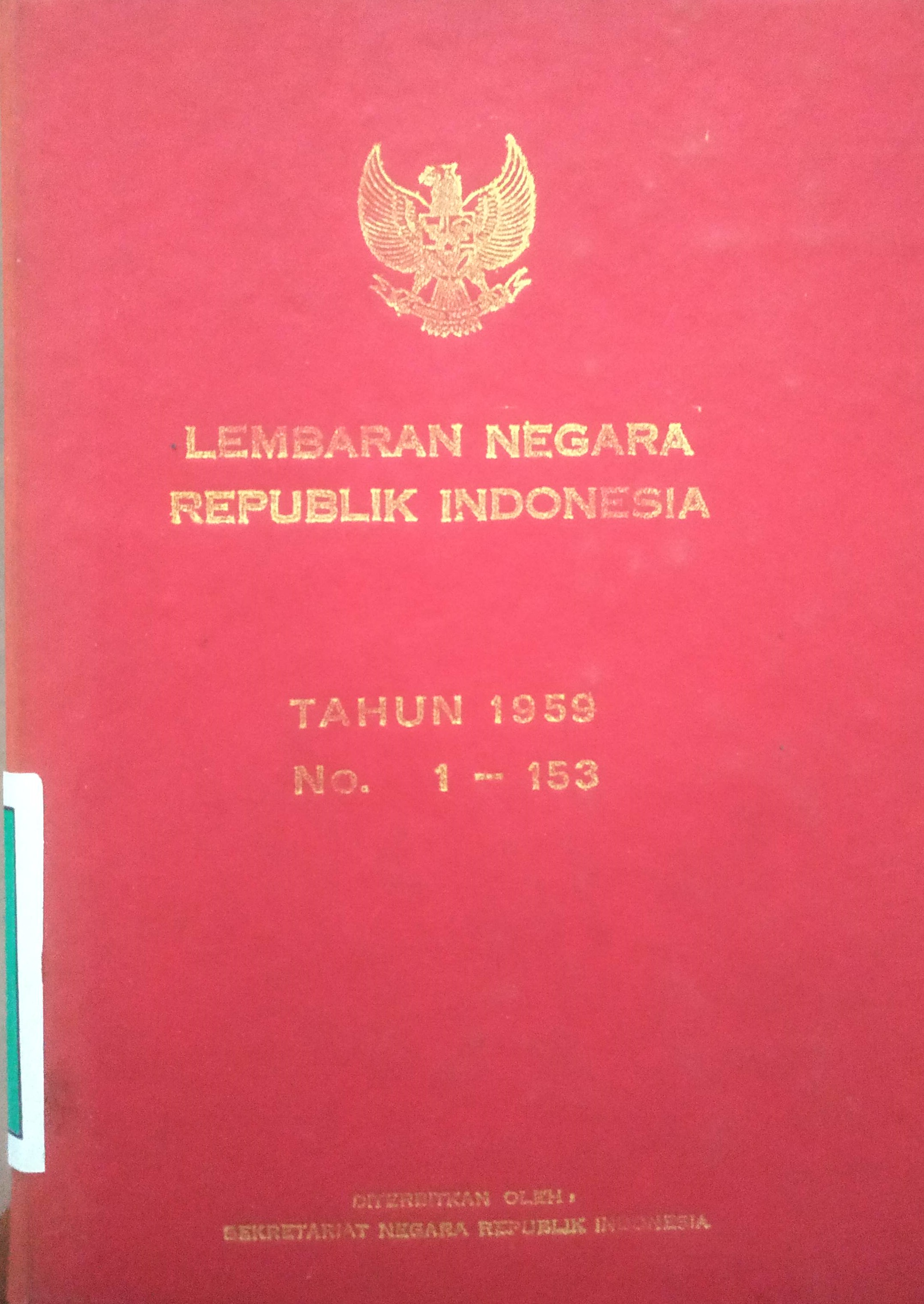 Cover Lembaran Negara Republik Indonesia Tahun 1959 No. 1 – 122