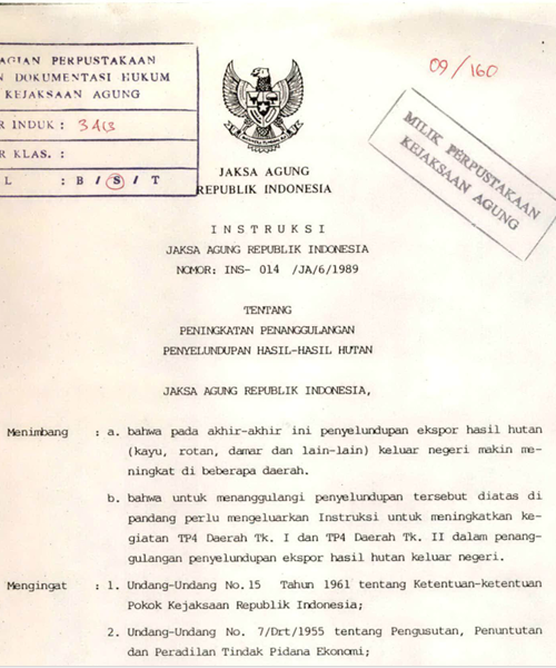 Cover PENINGKATAN PENANGGULANGAN PENYELUNDUPAN HASIL - HASIL HUTAN