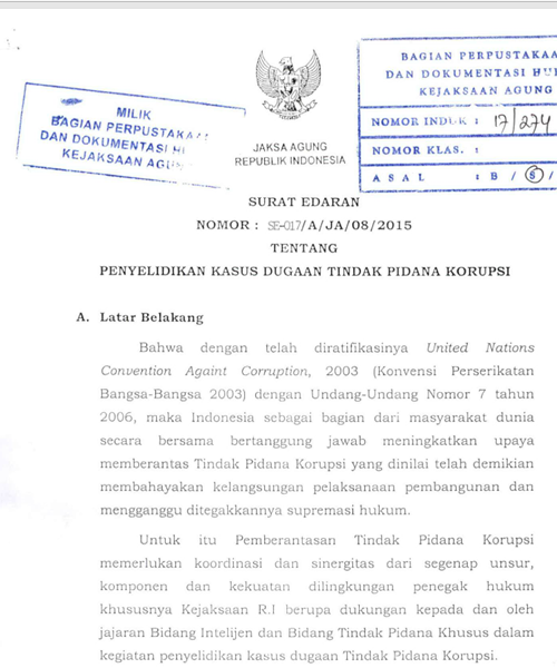 Cover PENYELIDIKAN KASUS DUGAAN TINDAK PIDANA KORUPSI