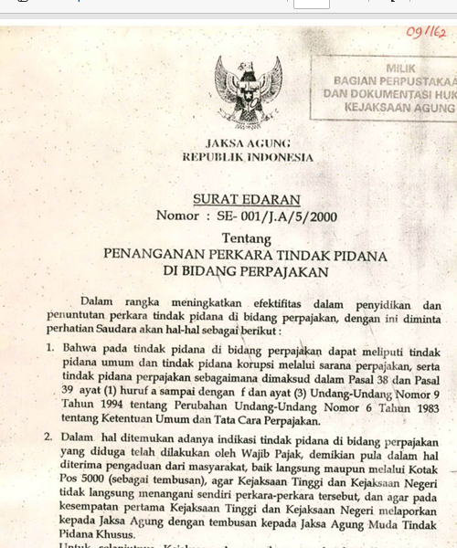 Cover PENANGANAN PERKARA TINDAK PIDANA DI BIDANG PERPAJAKAN