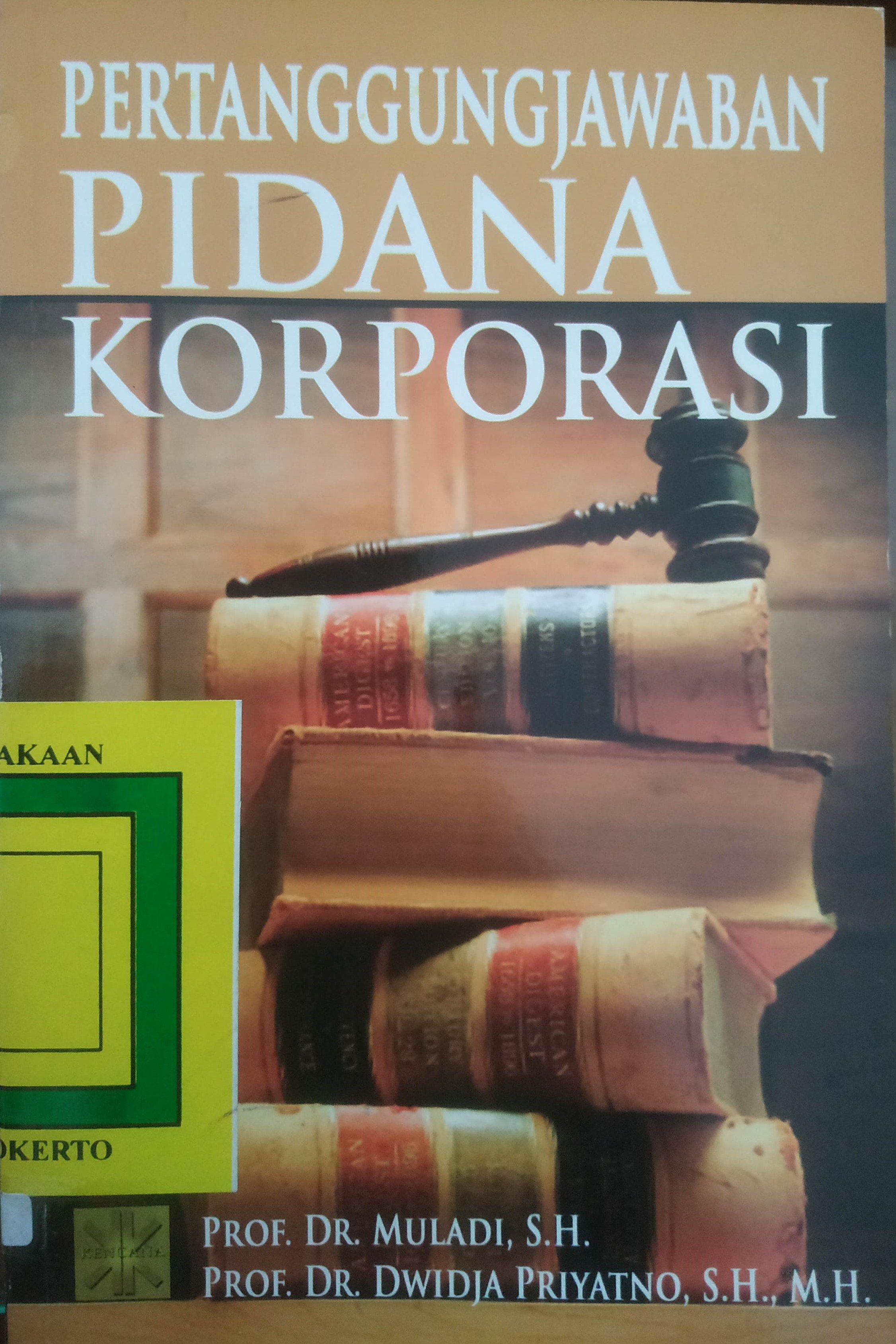 Cover Pertanggungjawaban Pidana Korporasi