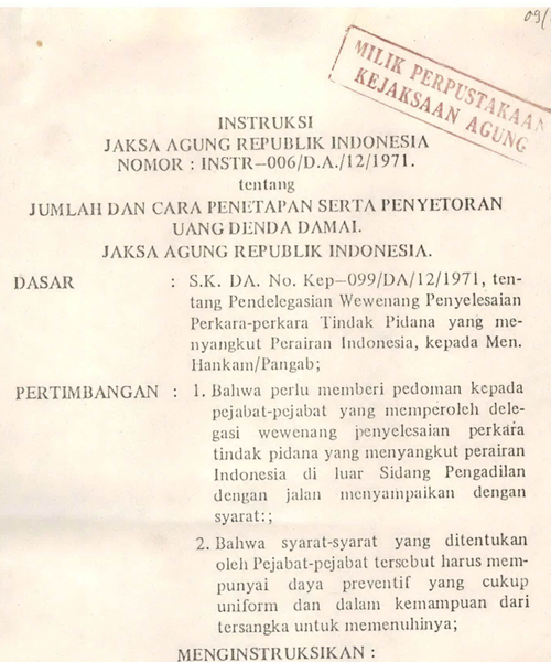 Cover JUMLAH DAN CARA PENETAPAN SERTA PENYETORAN UANG DENDA DAMAI