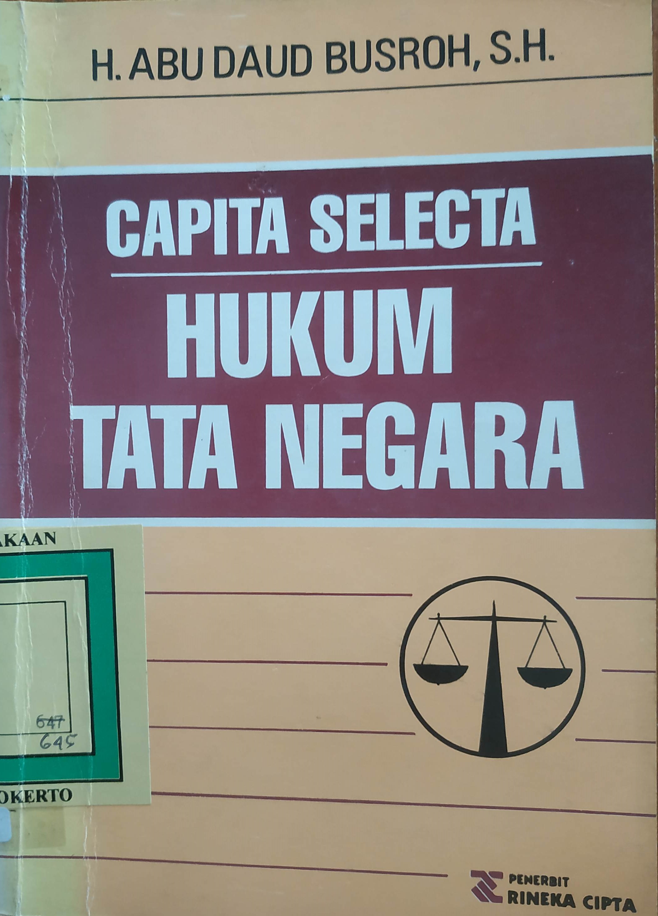 Cover Capita  Selekta Hukum Tata Negara