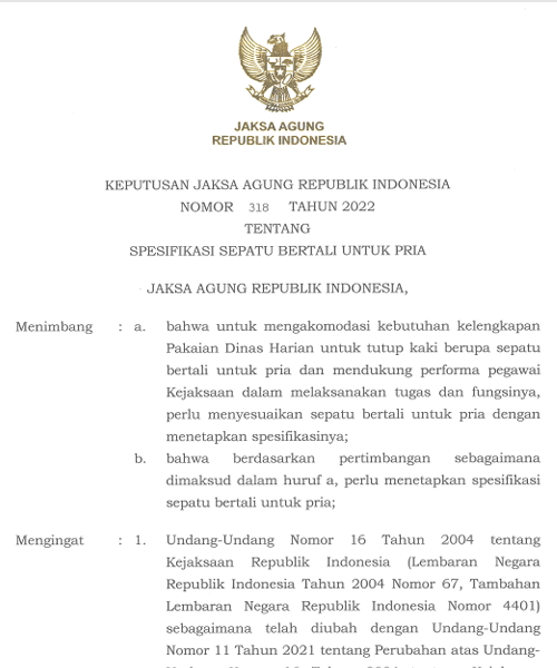 Cover SPESIFIKASI SEPATU BERTALI UNTUK PRIA