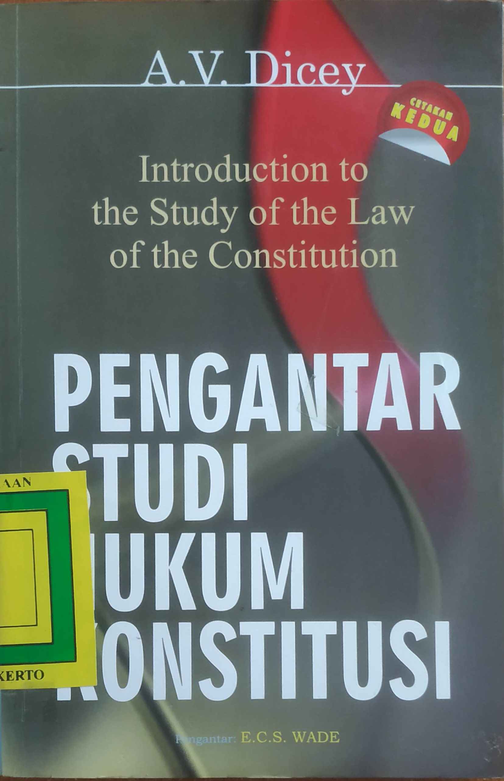 Cover Pengantar Studi Hukum  Konstitusi
