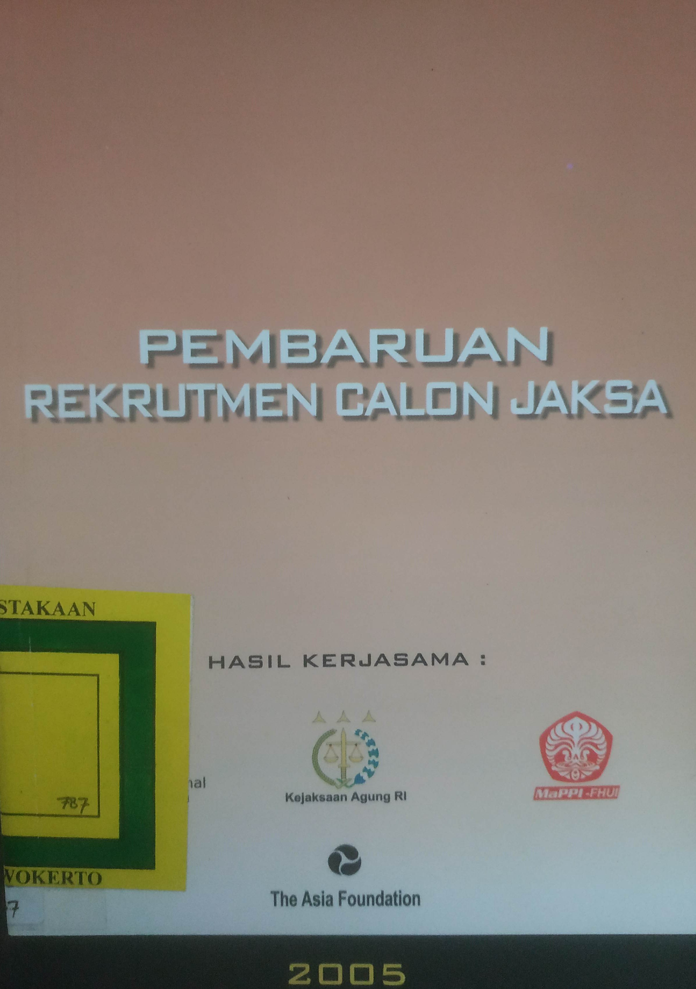 Cover Pembaruan Organisasi Rekruitmen Calon Jaksa