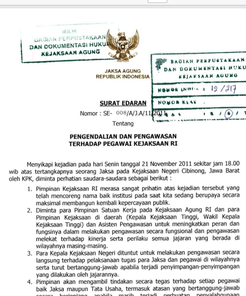 Cover PENGENDALIAN DAN PENGAWASAN TERHADAP PEGAWAI KEJAKSAAN RI