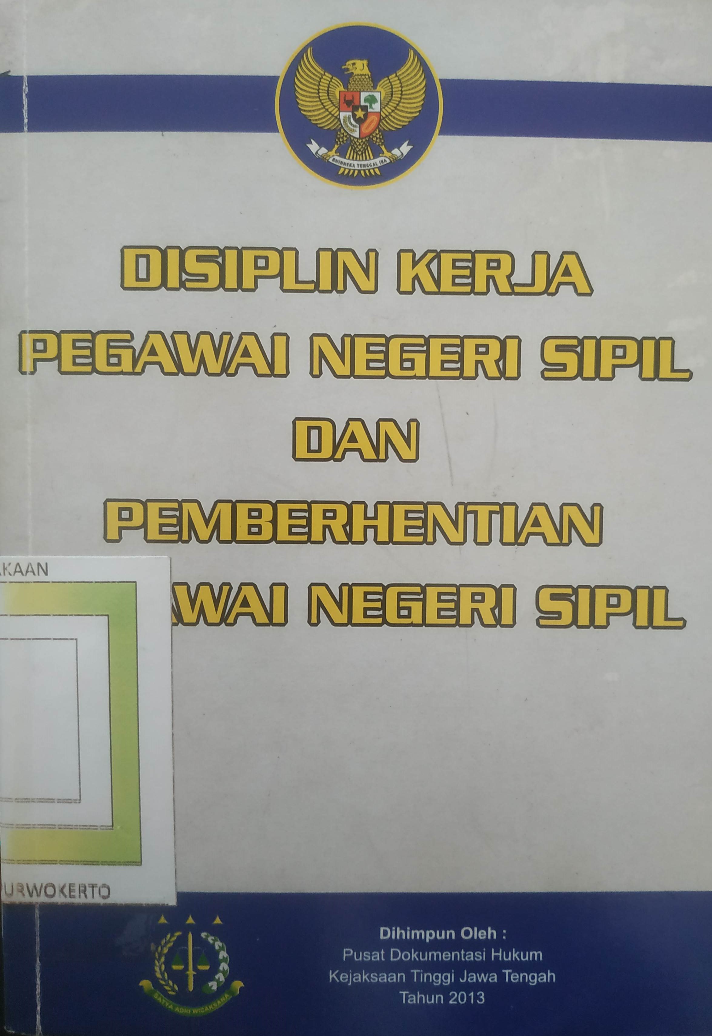 Cover Disiplin Kerja Pegawai Negeri Sipil dan Pemberhentian Pegawai Negeri Sipil