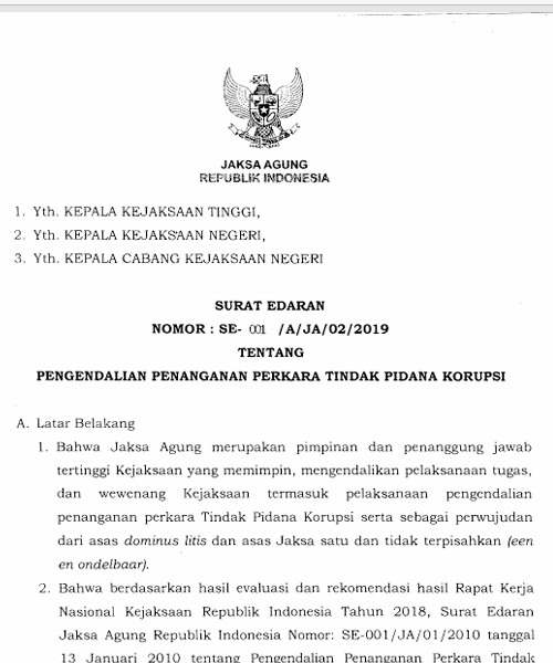 Cover PENGENDALIAN PENANGANAN PERKARA TINDAK PIDANA KORUPSI