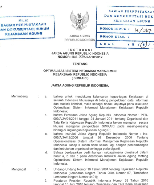 Cover OPTIMALISASI SISTEM INFORMASI MANAJEMEN KEJAKSAAN REPUBLIK INDONESIA (SIMKARI)