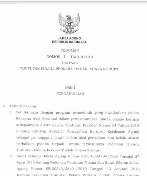 Cover TUNTUTAN PIDANA PERKARA TINDAK PIDANA KORUPSI
