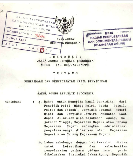 Cover PENERIMAAN DAN PENYELESAIAN HASIL PENYIDIKAN