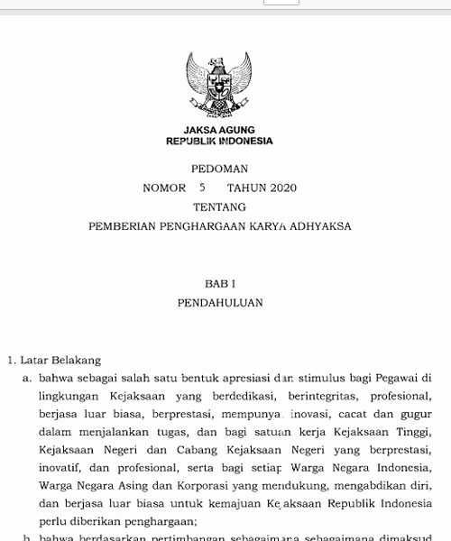 Cover PEMBERIAN PENGHARGAAN KARYA ADHYAKSA