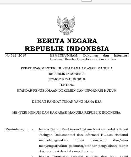 Cover Standar Pengelolaan Dokumen dan Informasi Hukum