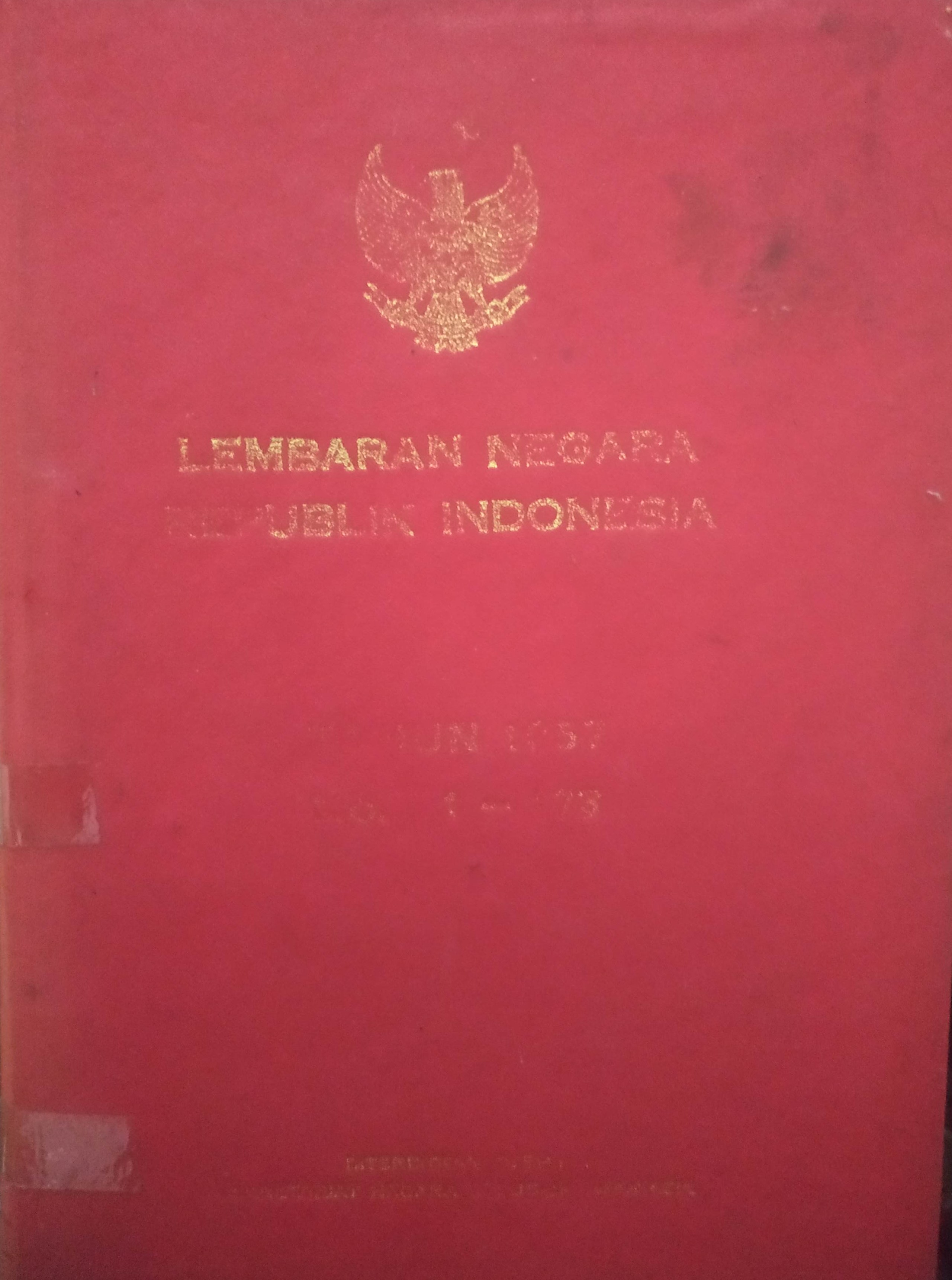 Cover Lembaran Negara Republik Indonesia Tahun 1957 No. 1 – 173