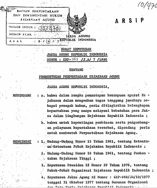 Cover PEMBENTUKAN PERPUSTAKAAN KEJAKSAAN AGUNG