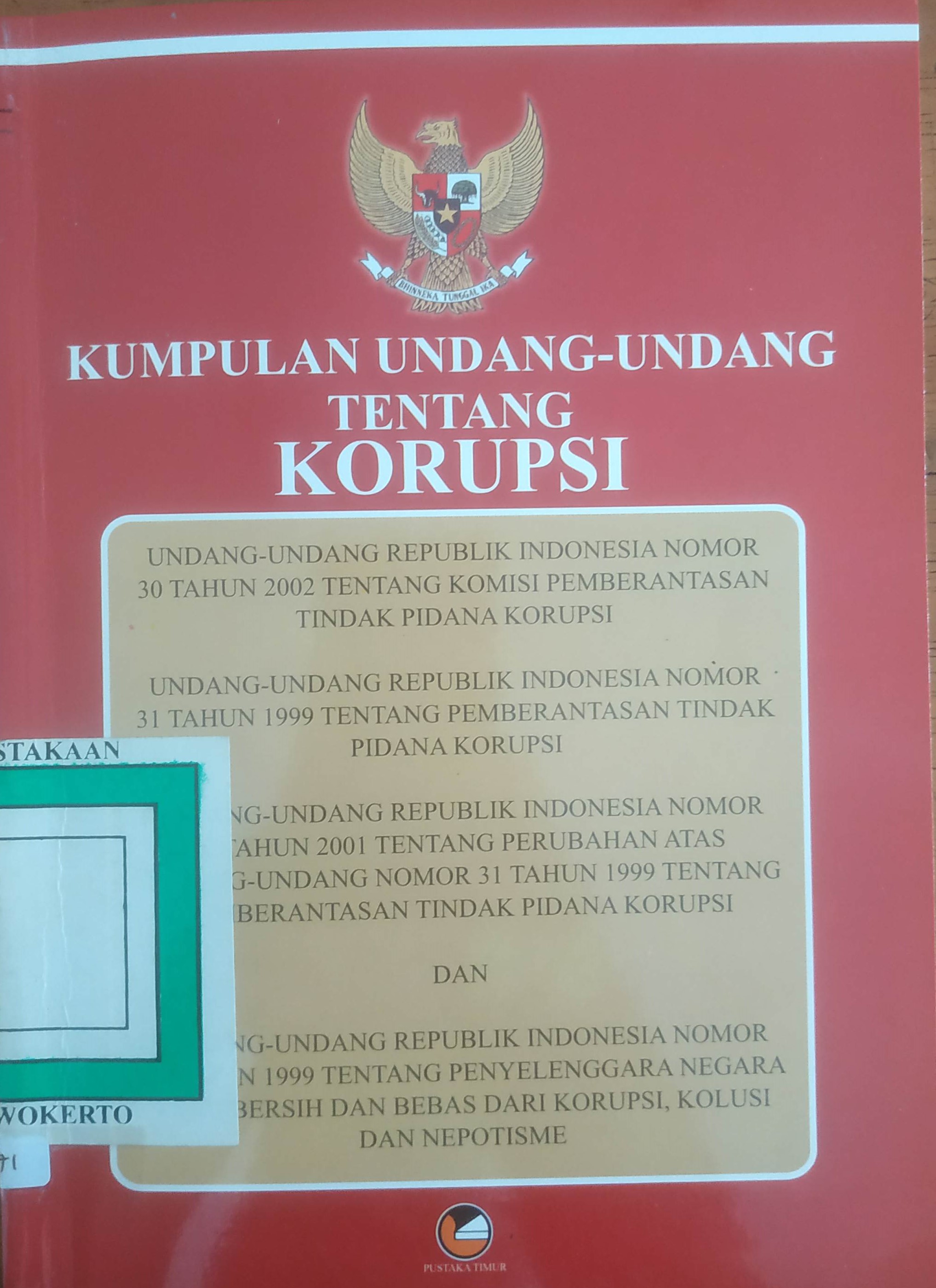 Cover Kumpulan Undang-undang tentang Korupsi